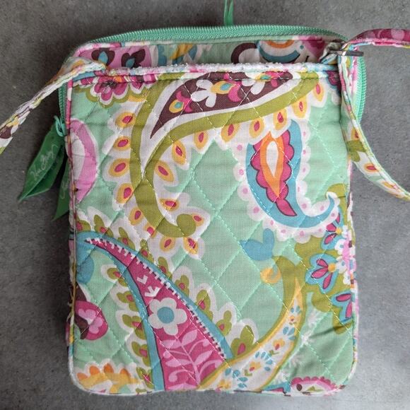 VERA BRADLEY Crossbody Bag Tutti Frutti Vtg Pattern Colorful Vibrant Green Pink - Picture 5 of 9